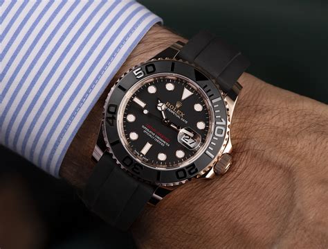 gold rolex with black face price|rolex rose gold yachtmaster 40mm.